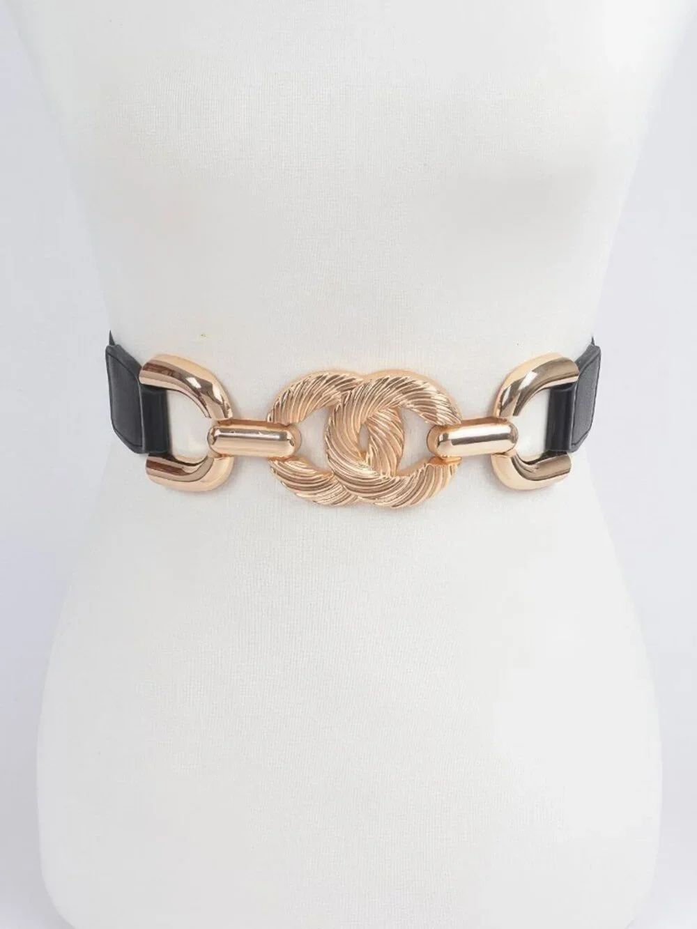 Trendy Metal Buckle Elastic Belt